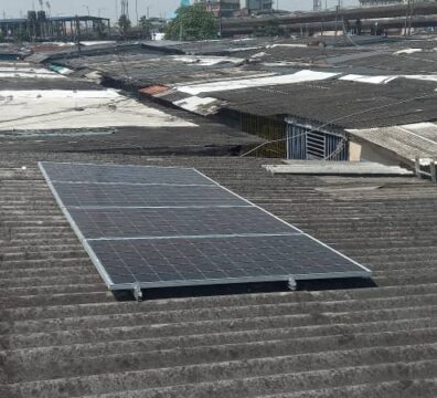 Solar panels on the roof. (Solar cell)