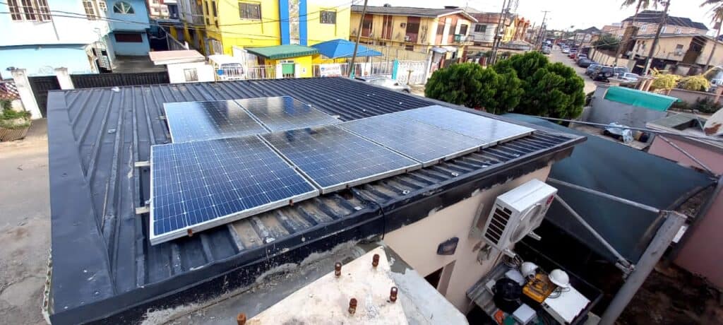 Solar panels on the roof. (Solar cell)