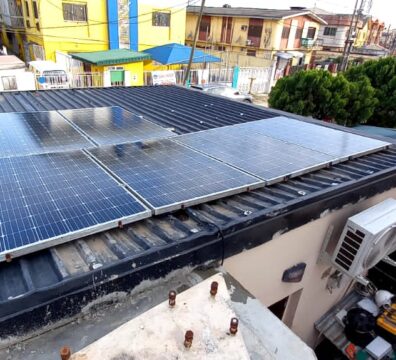 Solar panels on the roof. (Solar cell)